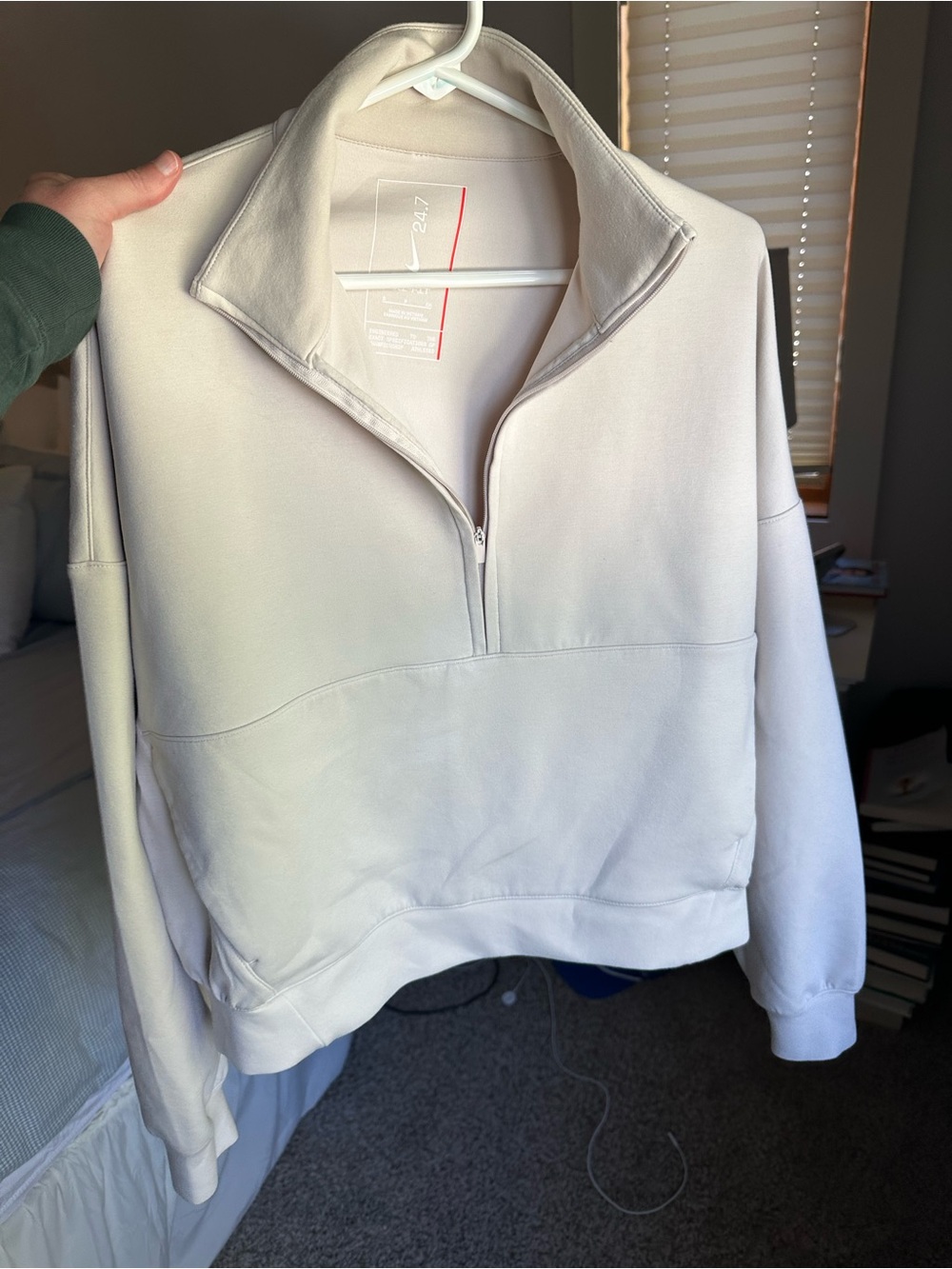 Nike Cream Half-Zip Funnel Neck Sweatshirt
